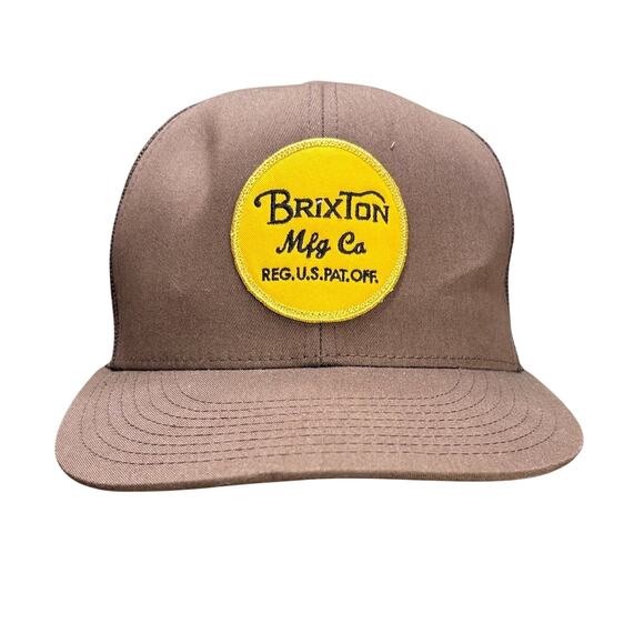 Brixton Manufacturing Co Trucker Hat Skater Skateboard Mesh Snapback Brown Cap - Picture 13 of 13